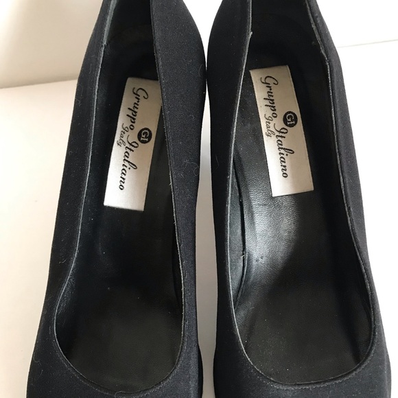 Cloth peep toe block heels - Picture 3 of 4